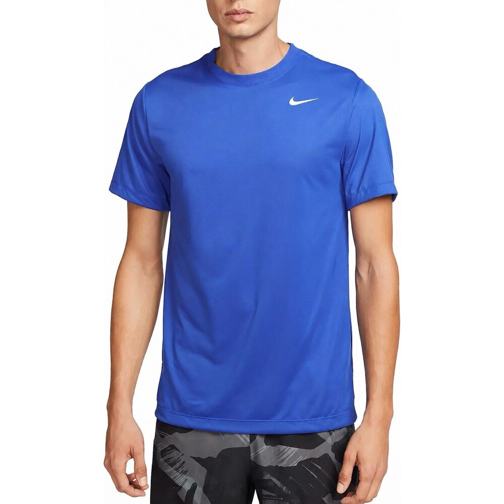 Nike Dri-FIT Men’s T-Shirt Blue White Swoosh Athletic Tee Size Medium